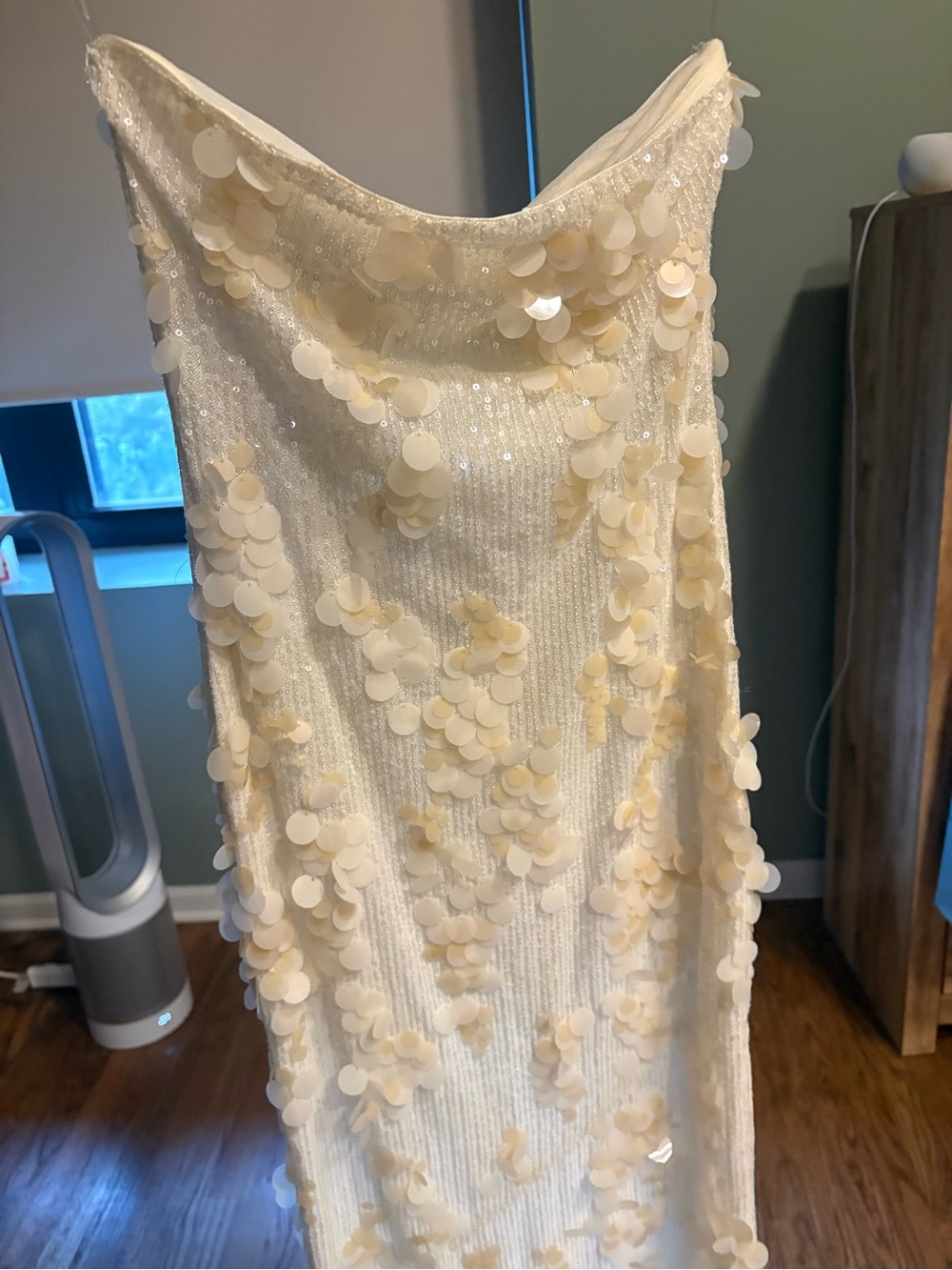 Peppermayo Strapless Ivory Sequin Dress Bachelorette Bridal Vacation - Picture 3 of 6